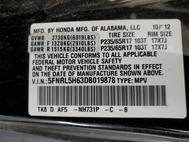 Photo 10 from auction – 2013 HONDA ODYSSEY EX with VIN 5FNRL5H63DB019878