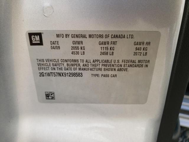 Photo 10 from auction – 2009 CHEVROLET IMPALA 1LT with VIN 2G1WT57NX91298583