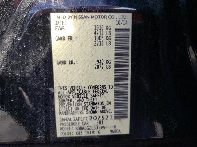 Photo 10 from auction – 2015 NISSAN ALTIMA 2.5 with VIN 1N4AL3AP1FC207521