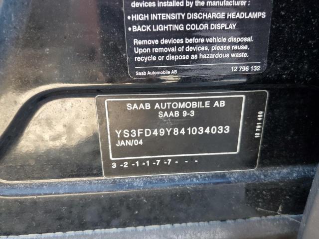 Photo 10 from auction – 2004 SAAB 9-3 ARC with VIN YS3FD49Y841034033