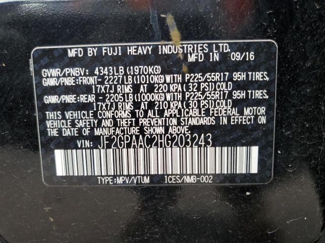 Photo 10 from auction – 2017 SUBARU CROSSTREK with VIN JF2GPAAC2HG203243