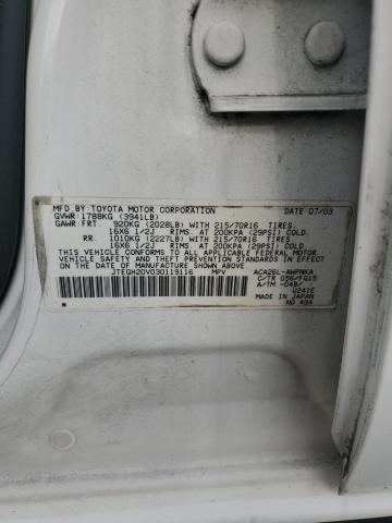 Photo 10 from auction – 2003 TOYOTA RAV4 with VIN JTEGH20V030119116