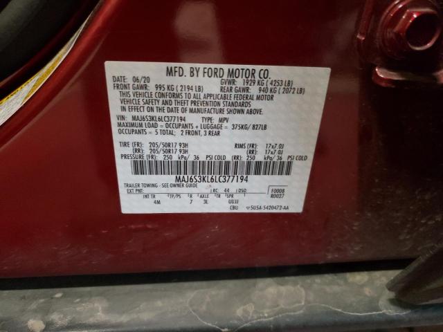 Photo 10 from auction – 2020 FORD ECOSPORT T with VIN MAJ6S3KL6LC377194