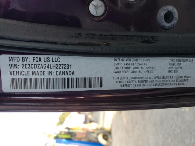 Photo 10 from auction – 2020 DODGE CHALLENGER with VIN 2C3CDZAG4LH227231