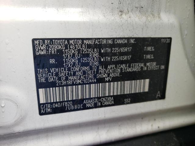 Photo 10 from auction – 2021 TOYOTA RAV4 LE with VIN 2T3H1RFV9MC103444