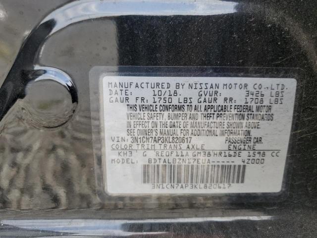 Photo 10 from auction – 2019 NISSAN VERSA S with VIN 3N1CN7AP3KL820617