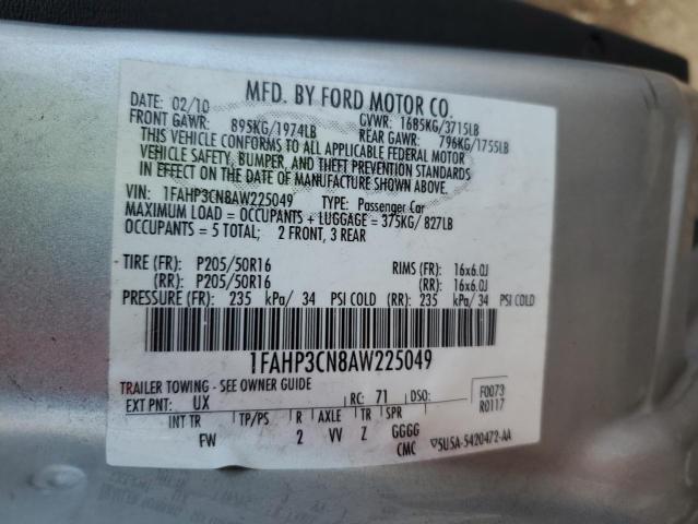 Photo 10 from auction – 2010 FORD FOCUS SE with VIN 1FAHP3CN8AW225049