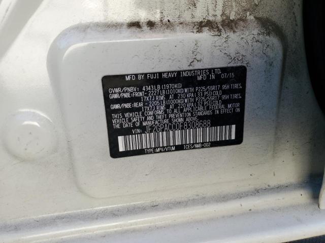 Photo 10 from auction – 2015 SUBARU XV CROSSTR with VIN JF2GPACC0F8308688
