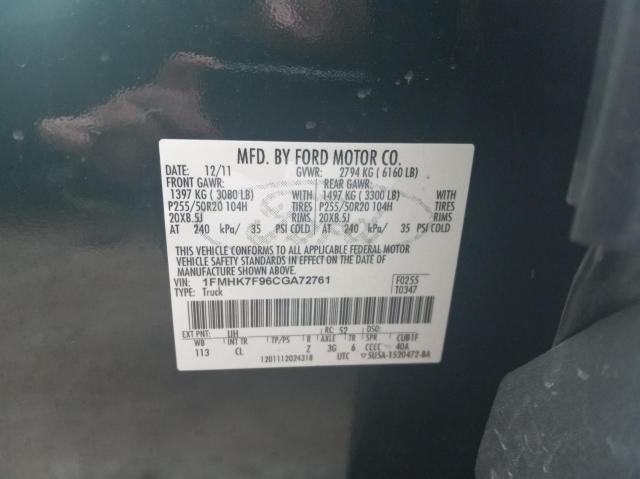 Photo 10 from auction – 2012 FORD EXPLORER L with VIN 1FMHK7F96CGA72761