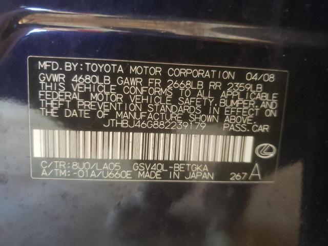 Photo 10 from auction – 2008 LEXUS ES 350 with VIN JTHBJ46G882239179