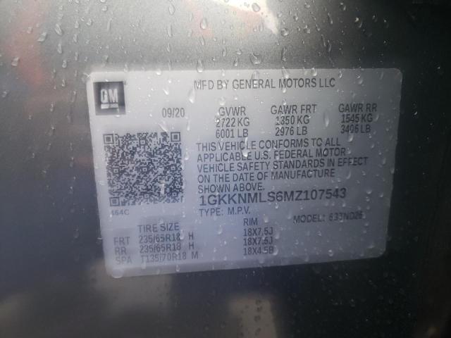 Photo 10 from auction – 2021 GMC ACADIA SLT with VIN 1GKKNMLS6MZ107543