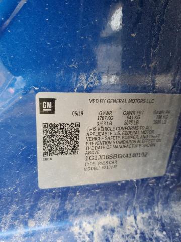 Photo 10 from auction – 2019 CHEVROLET SONIC LT with VIN 1G1JD6SB6K4140102