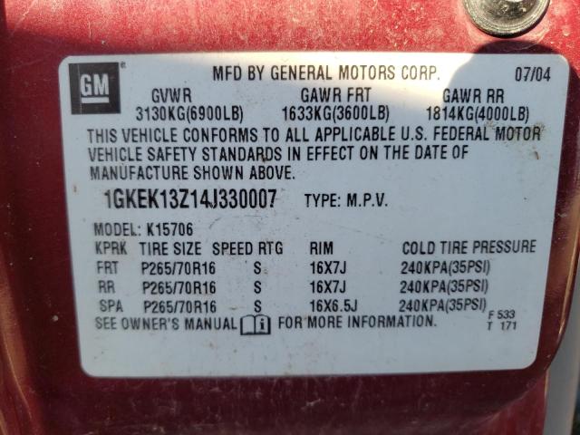 Photo 10 from auction – 2004 GMC YUKON with VIN 1GKEK13Z14J330007