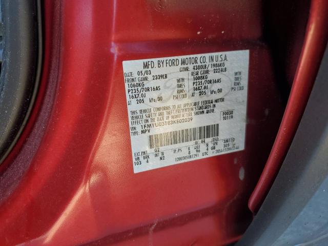 Photo 10 from auction – 2003 FORD ESCAPE XLT with VIN 1FMYU03183KE02039