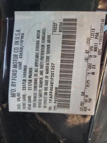 Photo 10 from auction – 2001 FORD MUSTANG with VIN 1FAFP40481F201357
