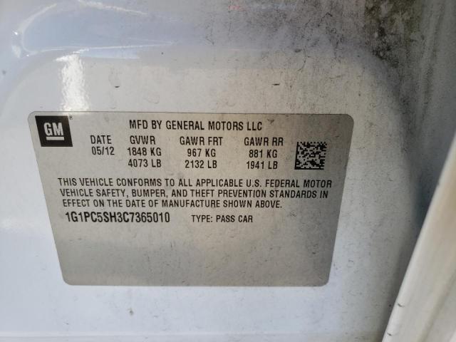 Photo 10 from auction – 2012 CHEVROLET CRUZE LS with VIN 1G1PC5SH3C7365010