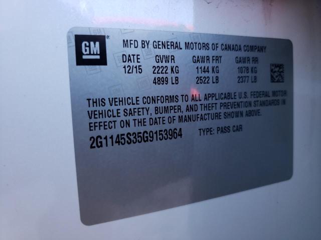 Photo 10 from auction – 2016 CHEVROLET IMPALA LTZ with VIN 2G1145S35G9153964