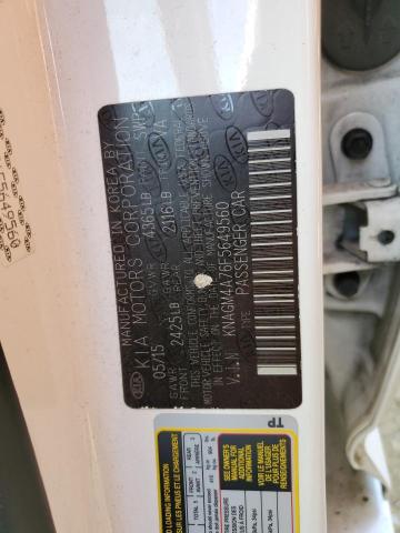 Photo 10 from auction – 2015 KIA OPTIMA LX with VIN KNAGM4A76F5649560