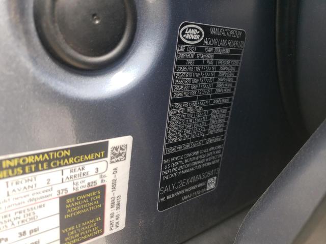 Photo 10 from auction – 2021 LAND ROVER RANGE ROVE with VIN SALYJ2EX4MA308413
