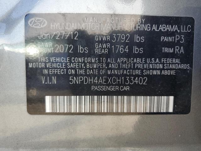Photo 10 from auction – 2012 HYUNDAI ELANTRA GL with VIN 5NPDH4AEXCH133402