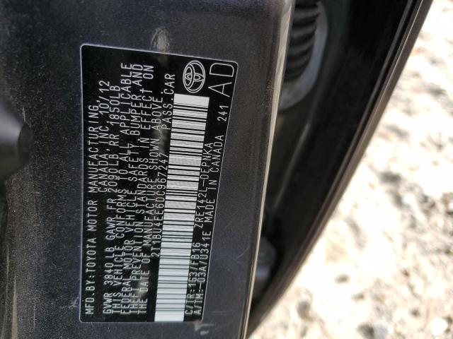 Photo 10 from auction – 2013 TOYOTA COROLLA BA with VIN 2T1BU4EE6DC967247