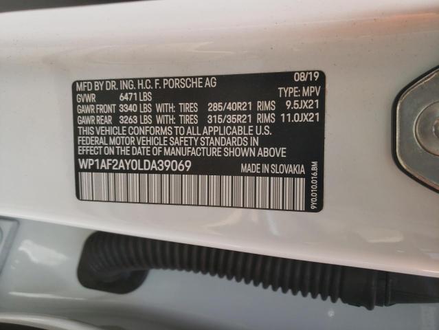 Photo 10 from auction – 2020 PORSCHE CAYENNE TU with VIN WP1AF2AY0LDA39069