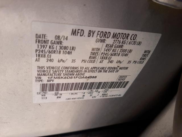 Photo 10 from auction – 2015 FORD EXPLORER X with VIN 1FM5K8D81FGA64588