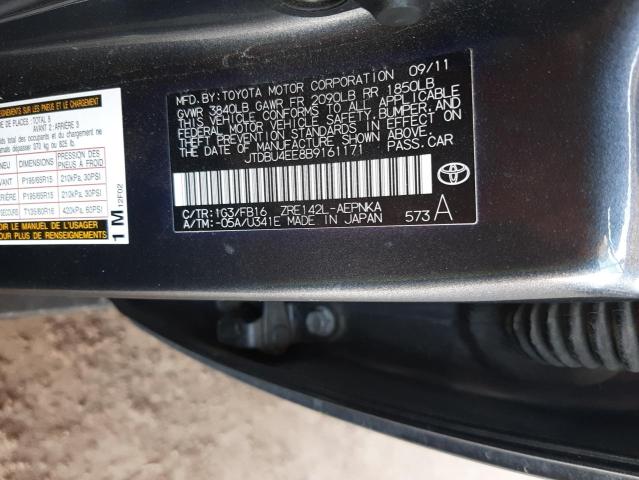 Photo 10 from auction – 2011 TOYOTA COROLLA BA with VIN JTDBU4EE8B9161171