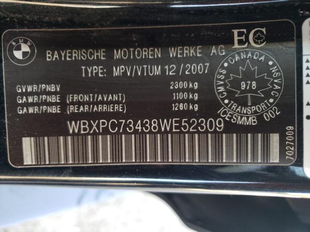 Photo 10 from auction – 2008 BMW X3 3.0I with VIN WBXPC73438WE52309
