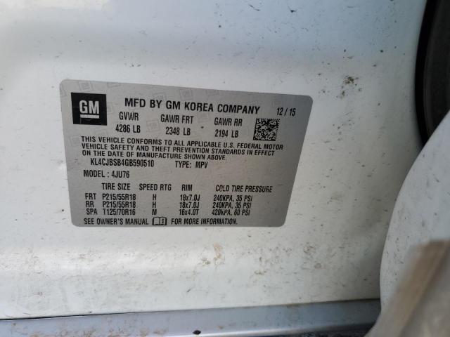 Photo 10 from auction – 2016 BUICK ENCORE CON with VIN KL4CJBSB4GB590510