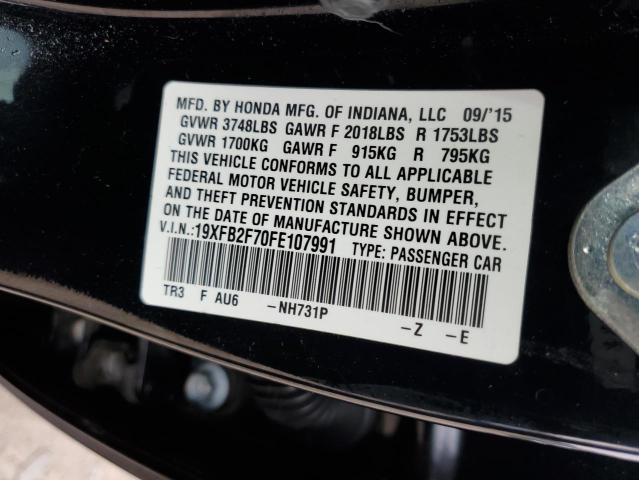 Photo 10 from auction – 2015 HONDA CIVIC SE with VIN 19XFB2F70FE107991