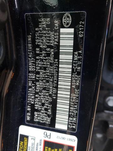 Photo 10 from auction – 2017 TOYOTA CAMRY LE with VIN 4T1BF1FK9HU757534