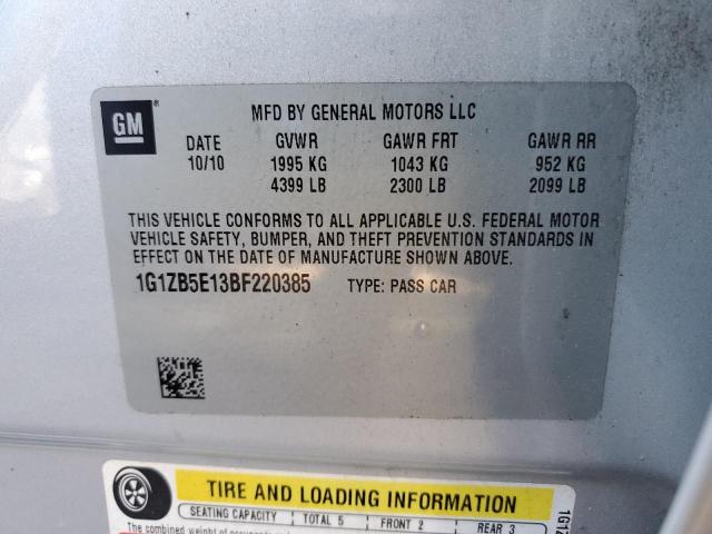 Photo 10 from auction – 2011 CHEVROLET MALIBU LS with VIN 1G1ZB5E13BF220385