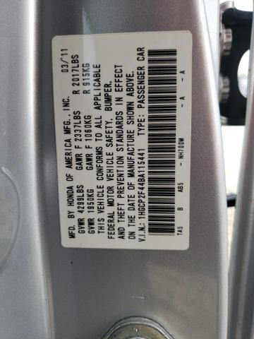 Photo 10 from auction – 2011 HONDA ACCORD LXP with VIN 1HGCP2F44BA115441