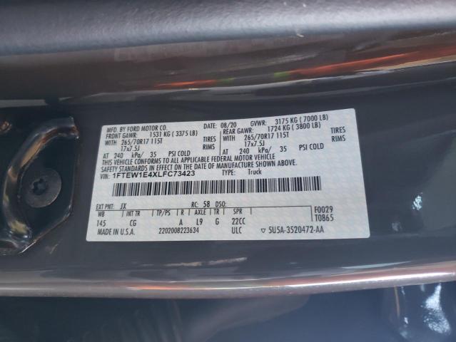 Photo 10 from auction – 2020 FORD F150 SUPER with VIN 1FTEW1E4XLFC73423