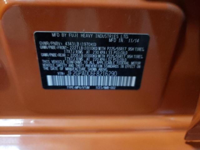 Photo 10 from auction – 2015 SUBARU XV CROSSTR with VIN JF2GPADC6F8216290