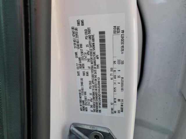 Photo 10 from auction – 2017 FORD ESCAPE SE with VIN 1FMCU9GD1HUD29613