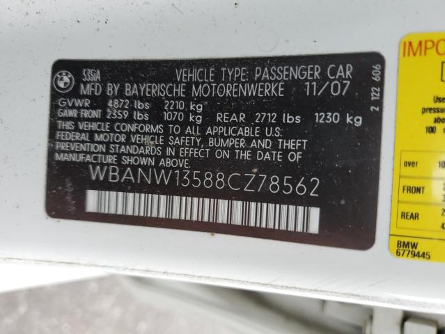 Photo 10 from auction – 2008 BMW 535 I with VIN WBANW13588CZ78562