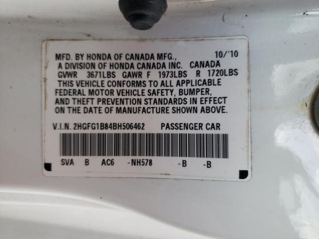 Photo 10 from auction – 2011 HONDA CIVIC EX with VIN 2HGFG1B84BH506462