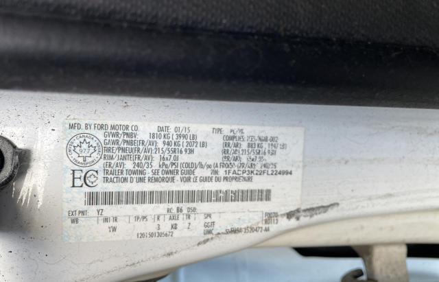 Photo 10 from auction – 2015 FORD FOCUS SE with VIN 1FADP3K22FL224994