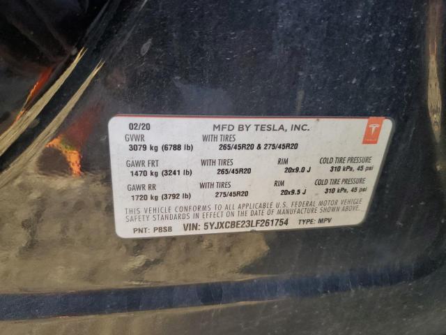 Photo 10 from auction – 2020 TESLA MODEL X with VIN 5YJXCBE23LF261754