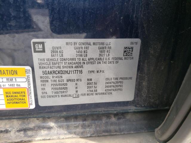 Photo 10 from auction – 2017 BUICK ENCLAVE with VIN 5GAKRCKD2HJ117716