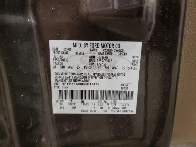 Photo 10 from auction – 2006 FORD F150 with VIN 1FTPX14V06NB17479