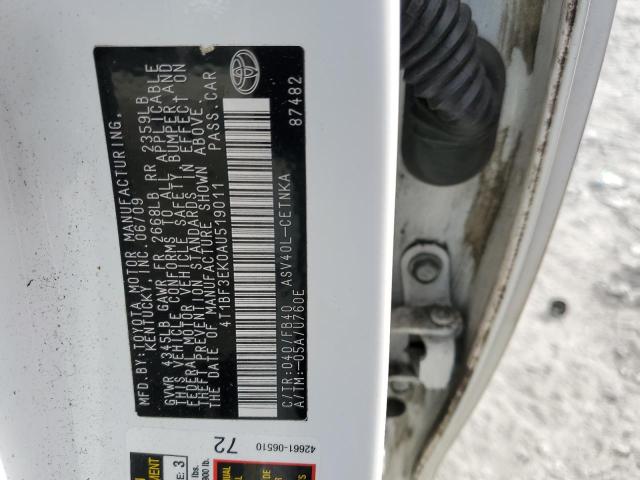 Photo 10 from auction – 2010 TOYOTA CAMRY BASE with VIN 4T1BF3EK0AU519011