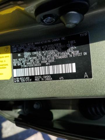 Photo 10 from auction – 2008 LEXUS RX 350 with VIN 2T2HK31UX8C086009