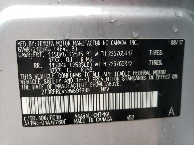 Photo 10 from auction – 2017 TOYOTA RAV4 XLE with VIN 2T3RFREV5HW691998