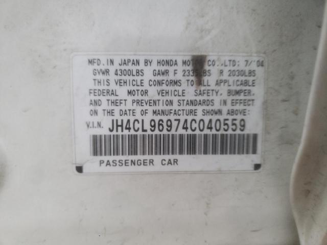 Photo 10 from auction – 2004 ACURA TSX with VIN JH4CL96974C040559