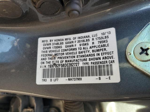 Photo 10 from auction – 2013 HONDA CIVIC LX with VIN 19XFB2F58DE282727