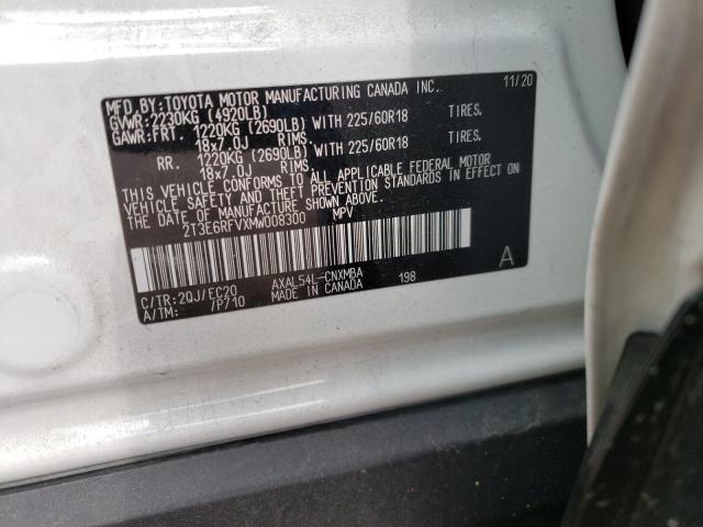 Photo 10 from auction – 2021 TOYOTA RAV4 XSE with VIN 2T3E6RFVXMW008300