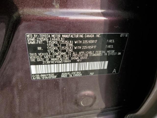 Photo 10 from auction – 2016 TOYOTA RAV4 LE with VIN 2T3BFREV4GW519669